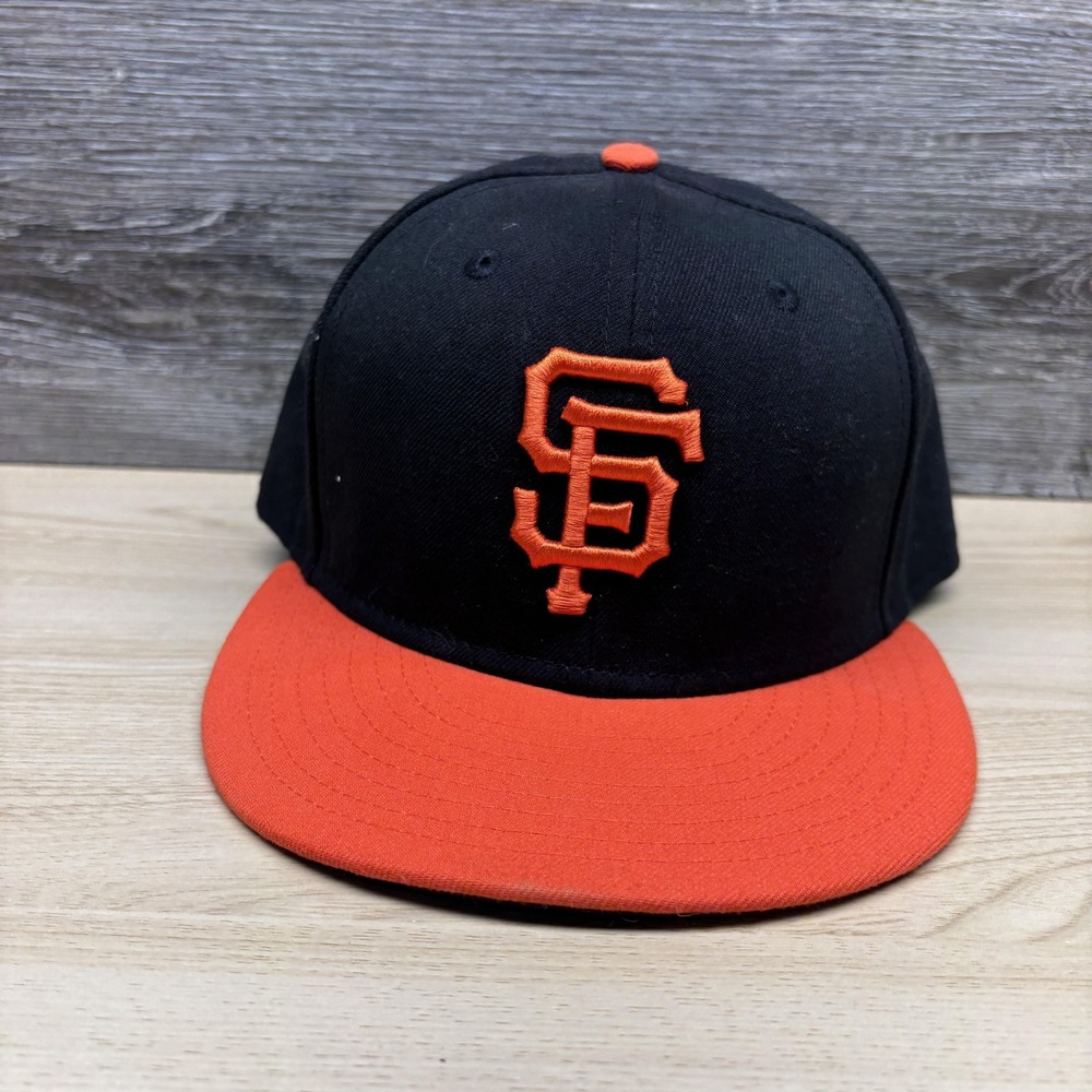 San Francisco Giants Hat Cap Fitted Mens 7 1/2 Black Orange MLB Baseball New Era